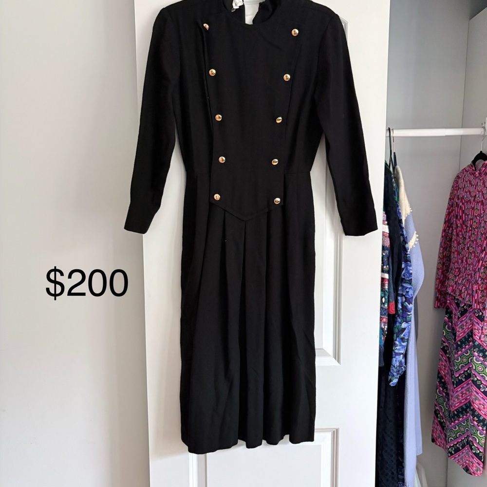 Elegant Black Double-Breasted Dress
